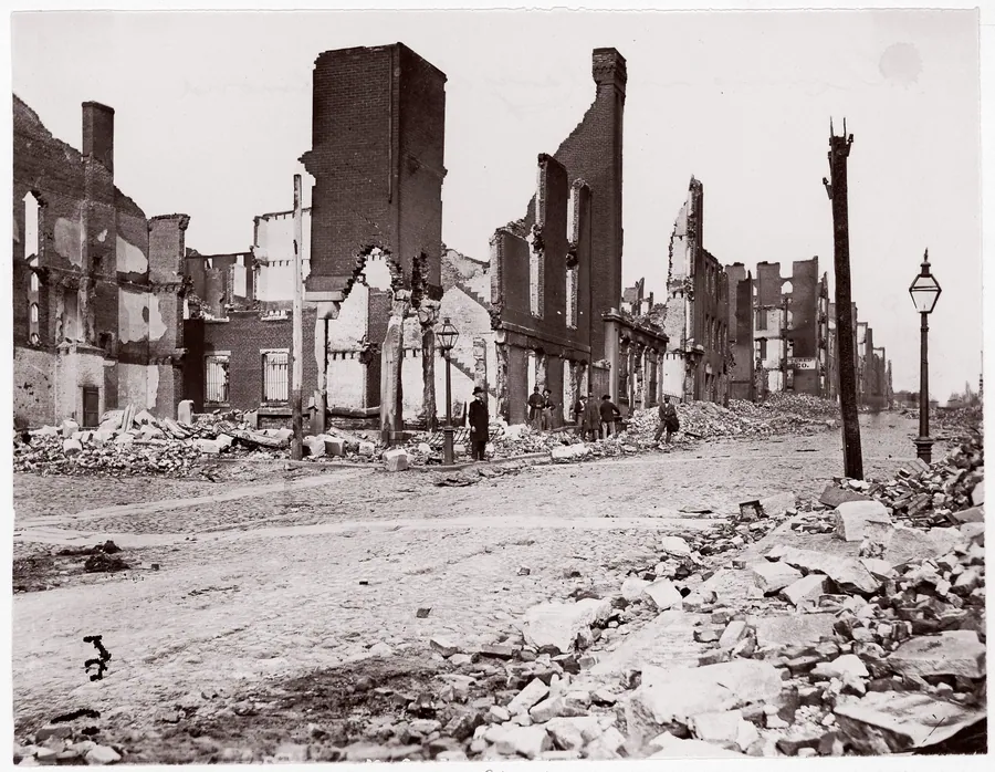 Ruins in Carey Street, Richmond by Thomas C. Roche