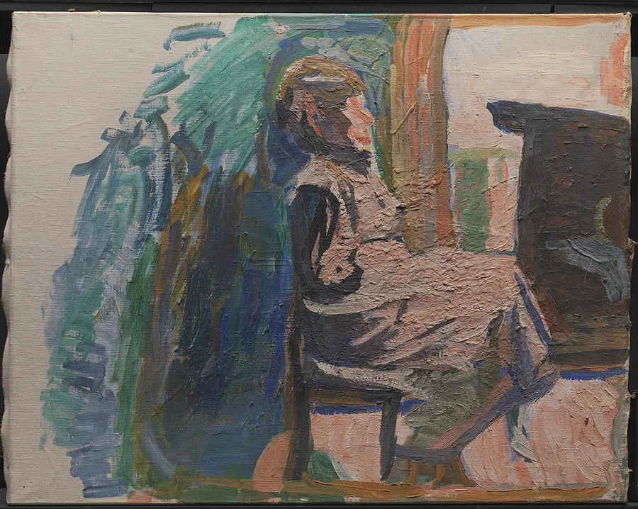 Siddende, hel figur by Niels Larsen Stevns