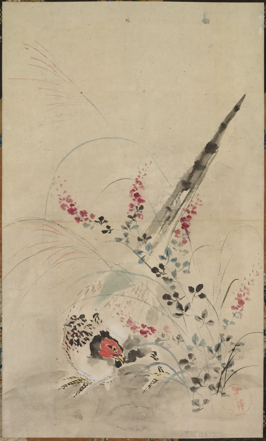 Pheasant and Grasses by Ogata Kōrin