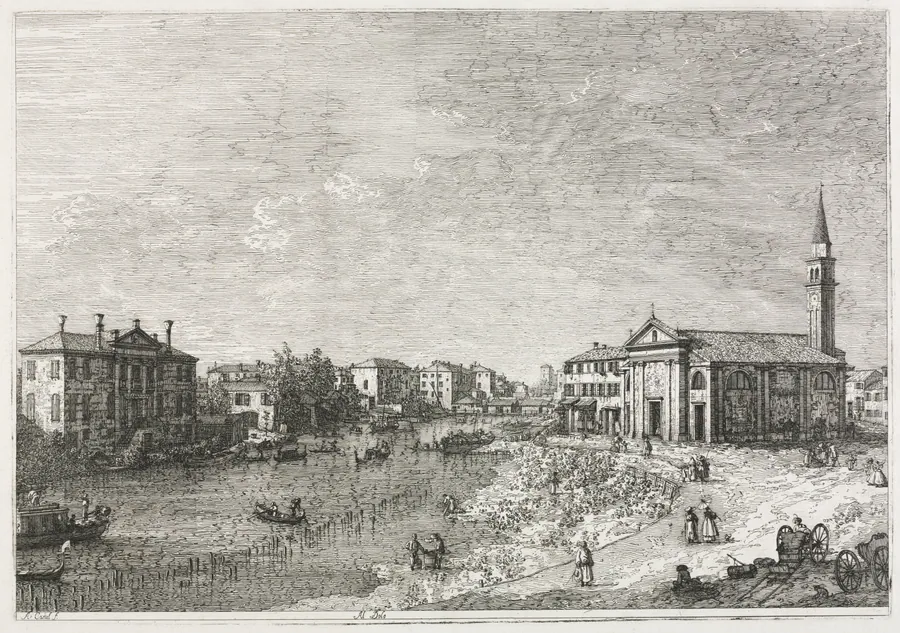 Views:  View of Dolo, A Town on the Brenta, West of Venice by Antonio Canaletto