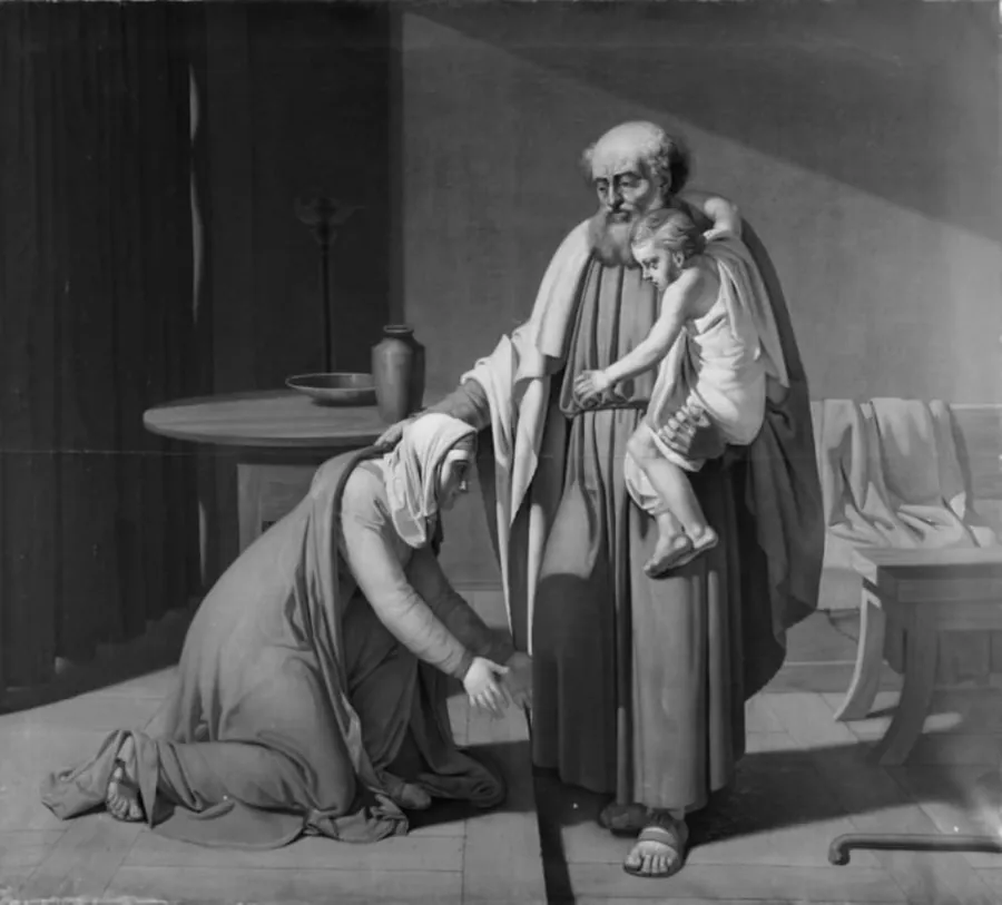 Elias opvækker enkens søn fra de døde by Ferdinand Wolfgang Flachner