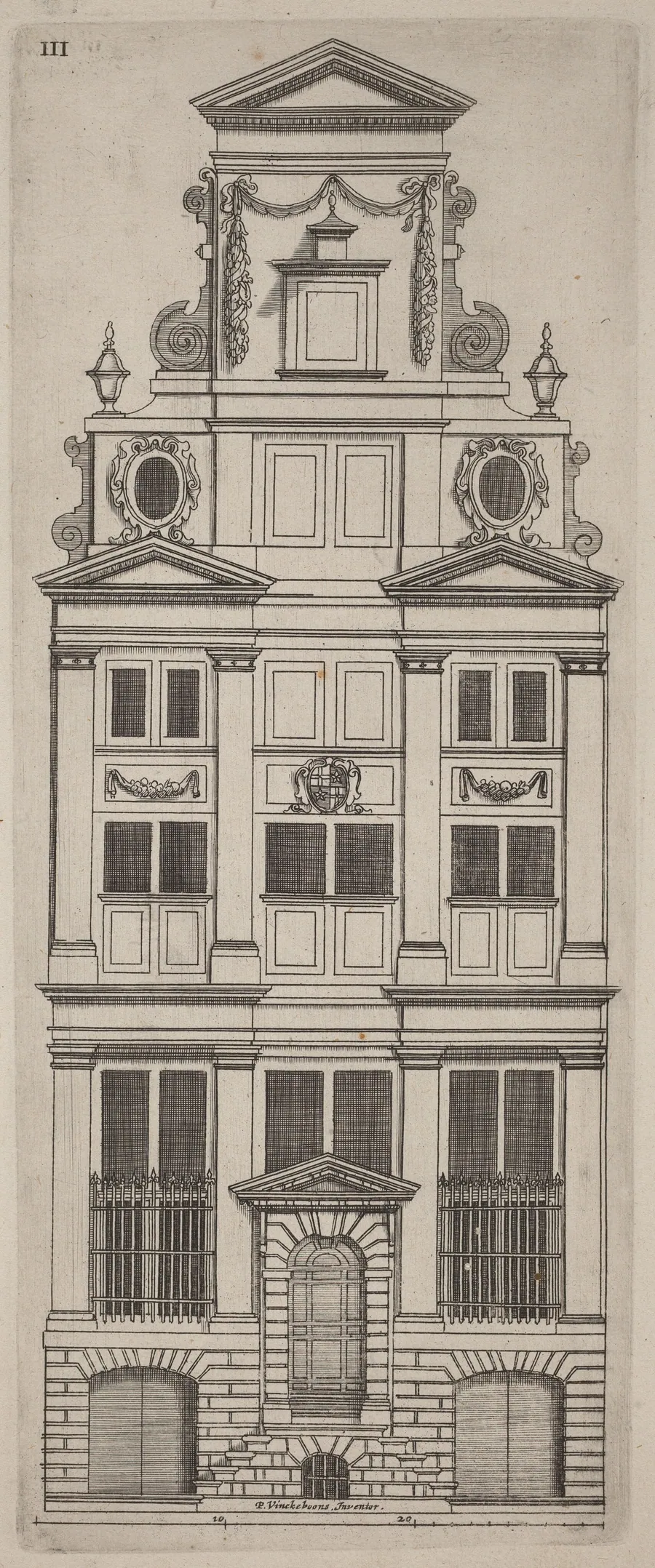 Dutch Facade Elevation: pl. 3 by Vignola