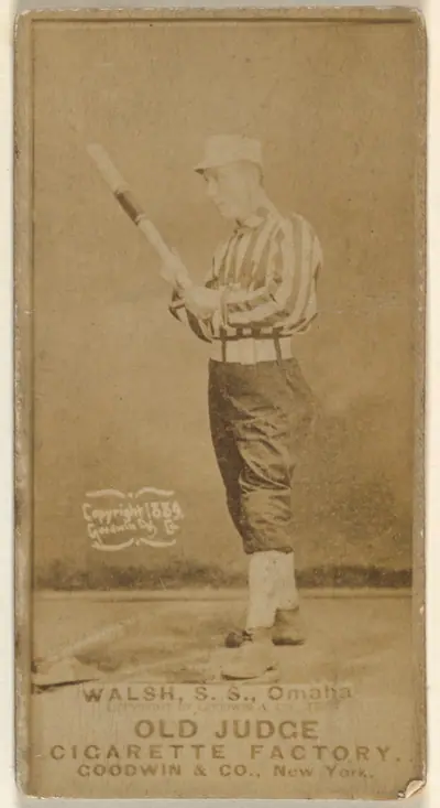Joseph R. "Joe" Walsh, Shortstop, Omaha Omahogs/ Lambs, from the Old Judge series (N172) for Old Judge Cigarettes