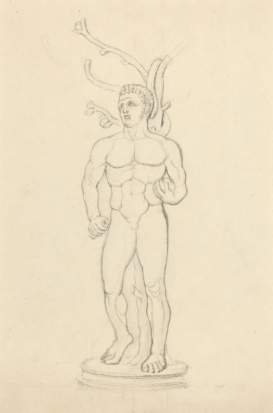 Statue of a Male Nude before a Tree by John Flaxman