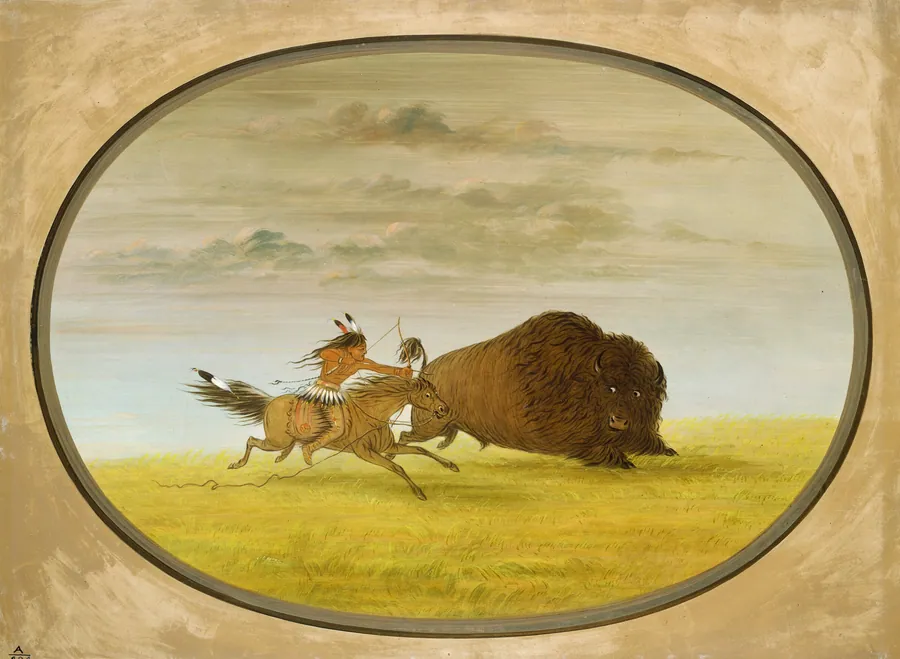 Buffalo Chase by George Catlin