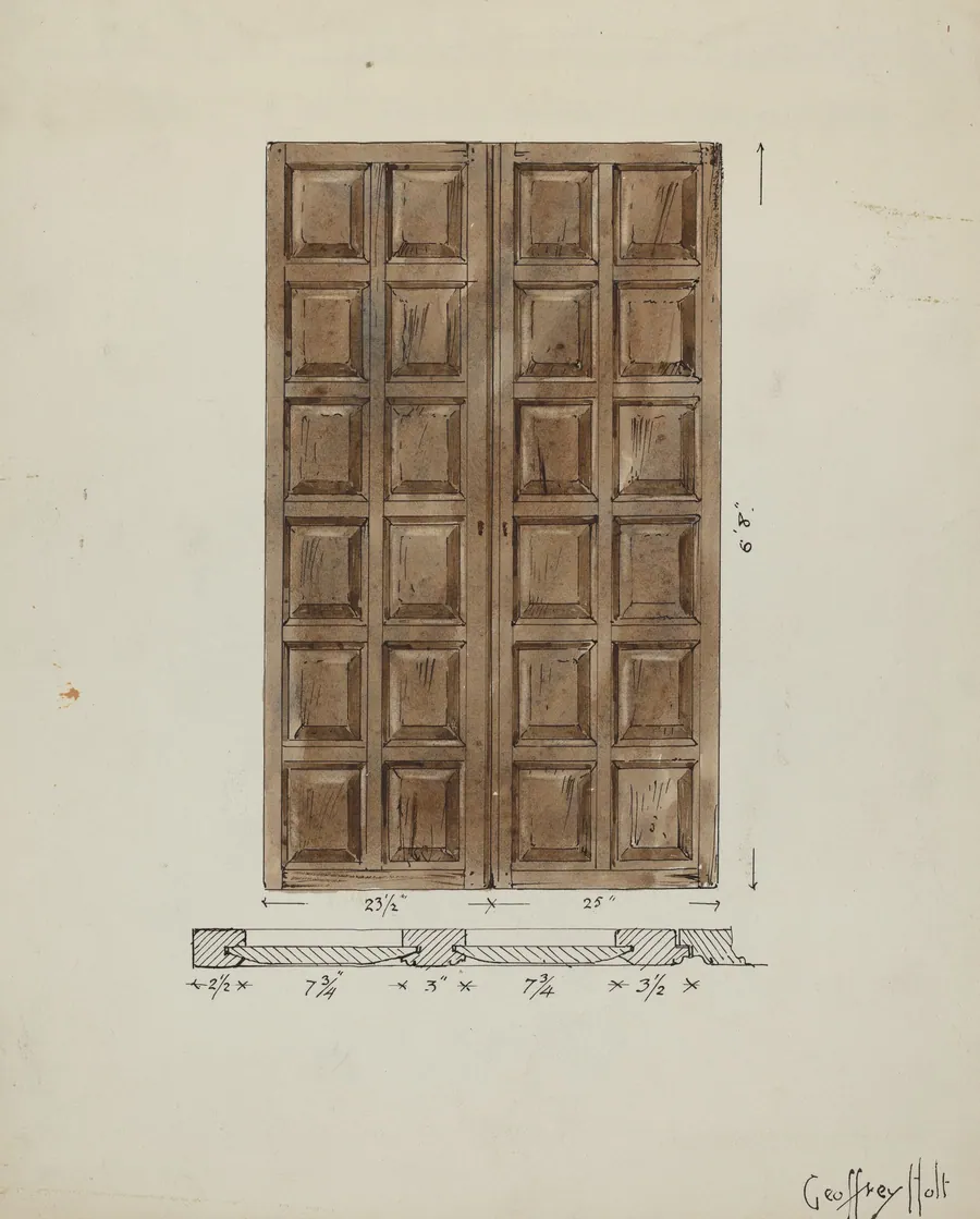 Old Paneled Doors: Main Entrance to Monastery by Geoffrey Holt