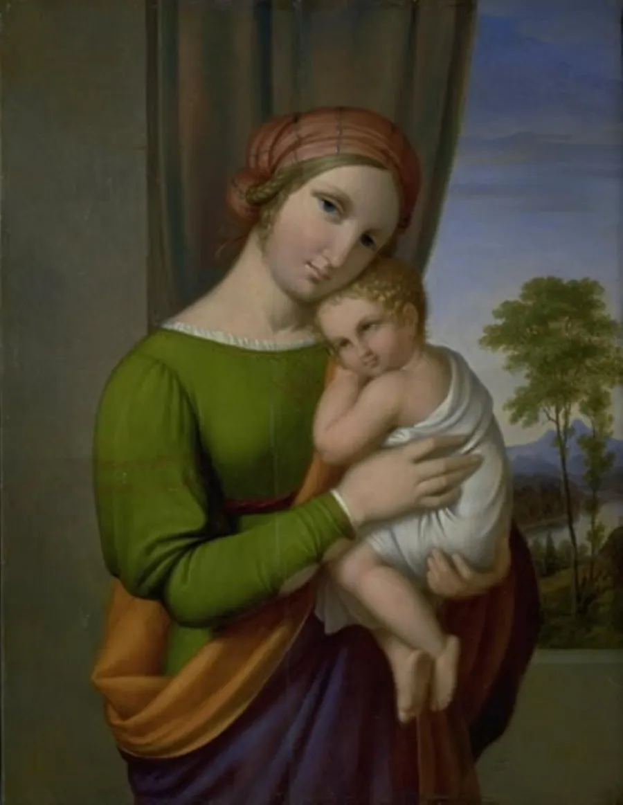 Jomfru Maria med Jesusbarnet by J.L. Lund