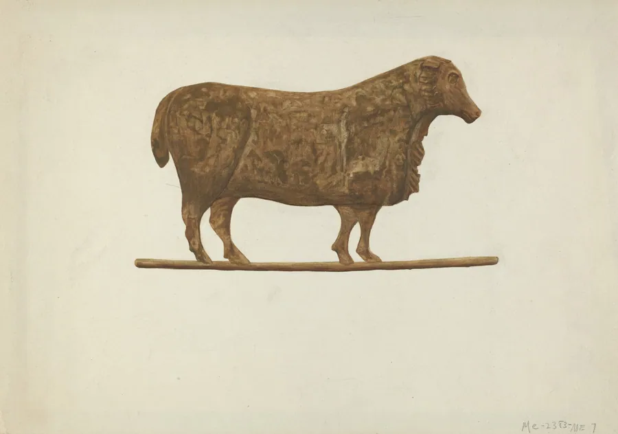 Small Sheep Weather Vane by Mildred E. Bent