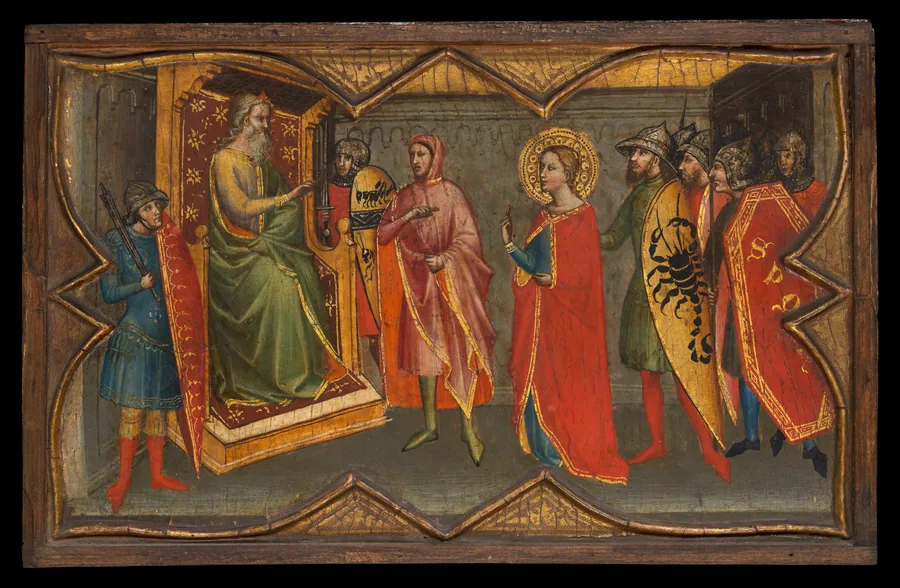 Saint Lucy and Her Mother at the Shrine of Saint Agatha; Saint Lucy Giving Alms; Saint Lucy before Paschasius; Saint Lucy Resisting Efforts to Move Her by Giovanni di Bartolommeo Cristiani