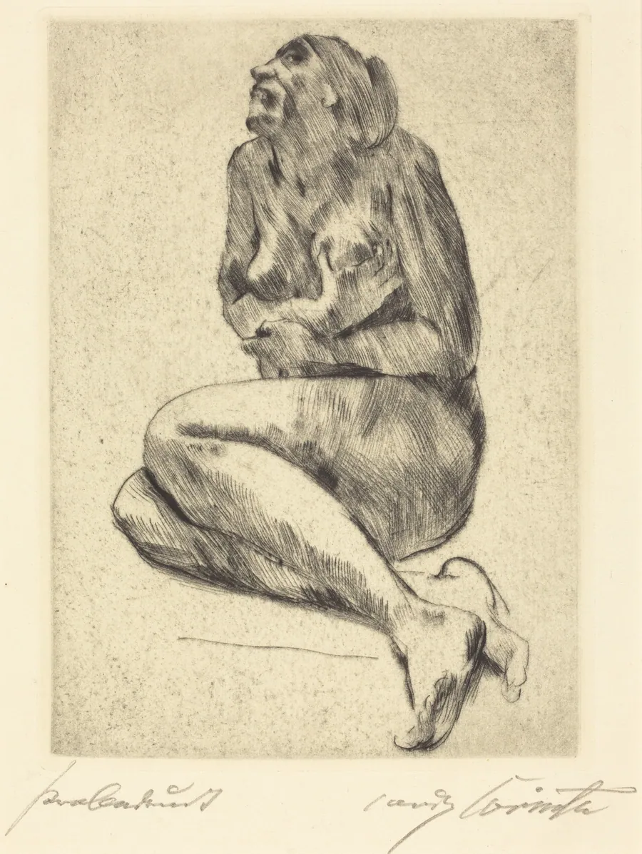 Kauernder weiblicher akt (Crouching Female Nude) by Lovis Corinth