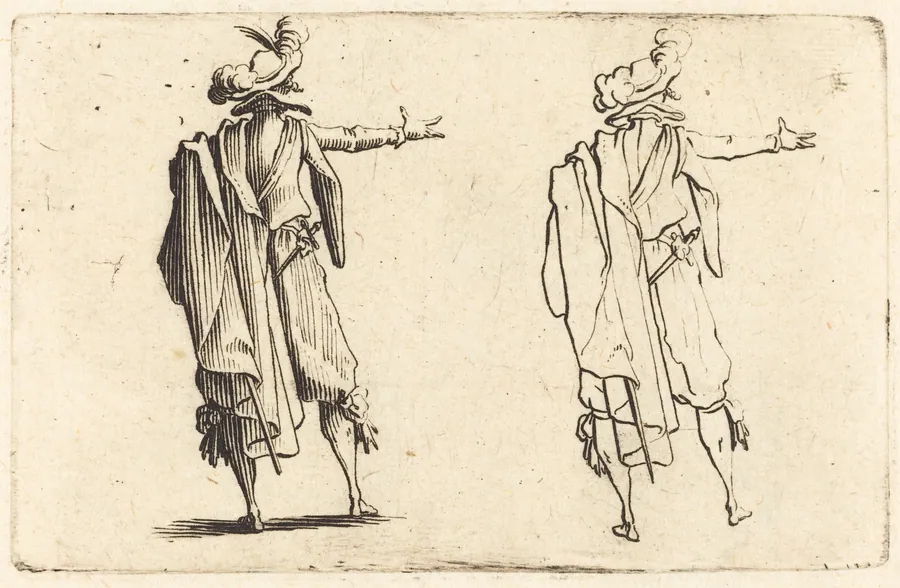 Man seen from Behind with His Right Arm Extended by Jacques Callot