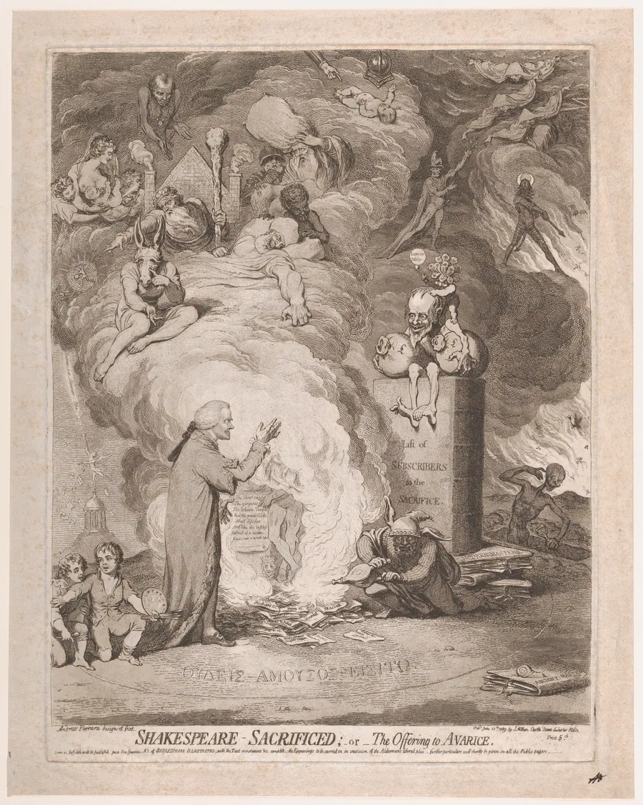 Shakespeare – Sacrificed; or, The Offering to Avarice by James Gillray