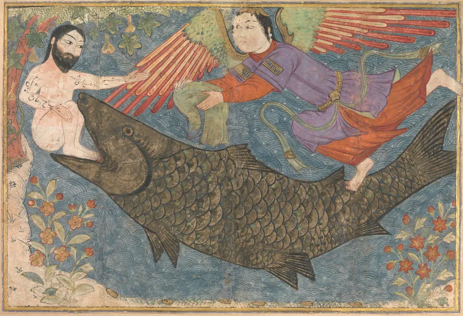 "Jonah and the Whale", Folio from a Jami al-Tavarikh (Compendium of Chronicles)