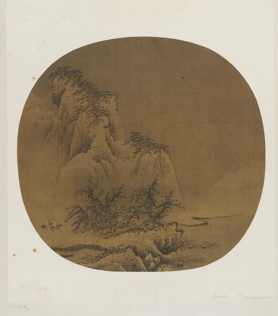 Travelers in snowy mountains 雪山行旅圖 by Follower of Liang Kai 梁楷 (late 12th-early 13th century)
