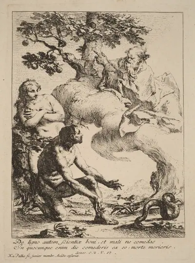 God Commanding Adam and Eve