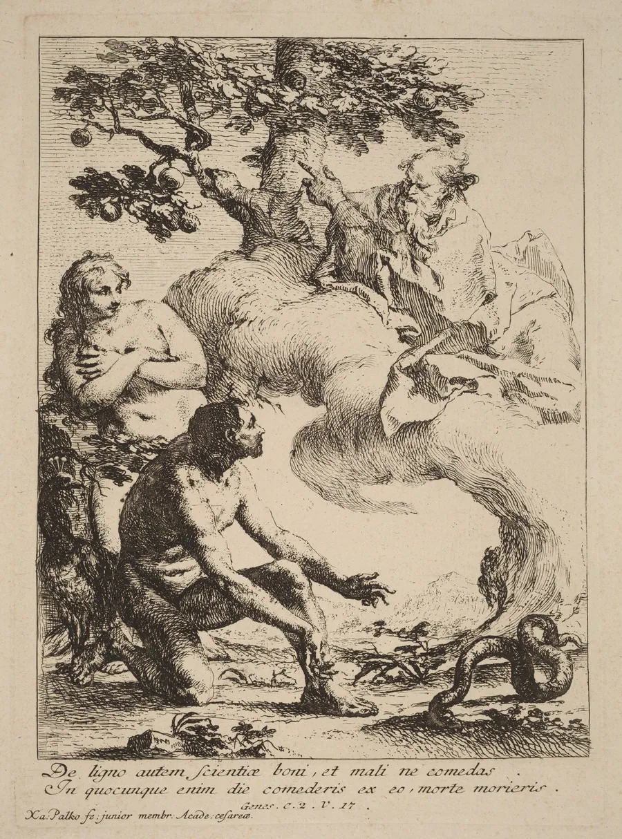 God Commanding Adam and Eve by Franz Karl Palko
