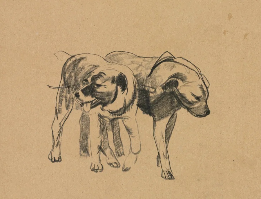 Two Dogs by George Bellows