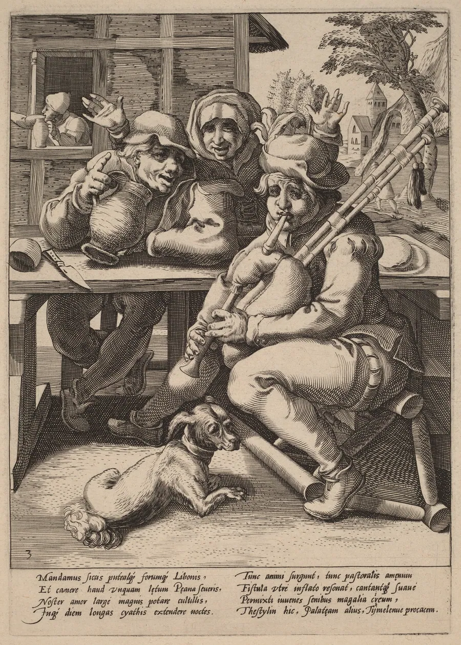 The Bagpipe Must Be Filled by Hendrick Goltzius
