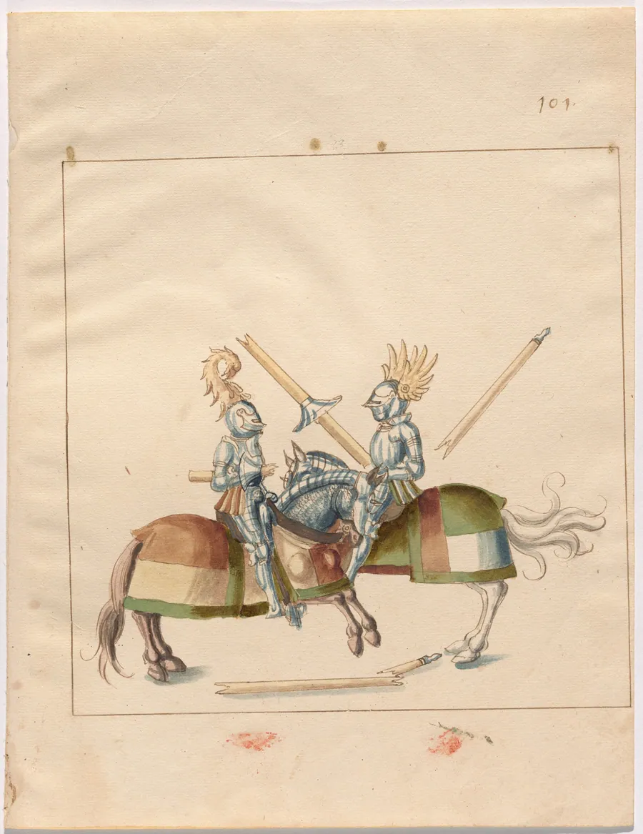 Mock Joust of War in Reinforced Field Armor by German 16th Century