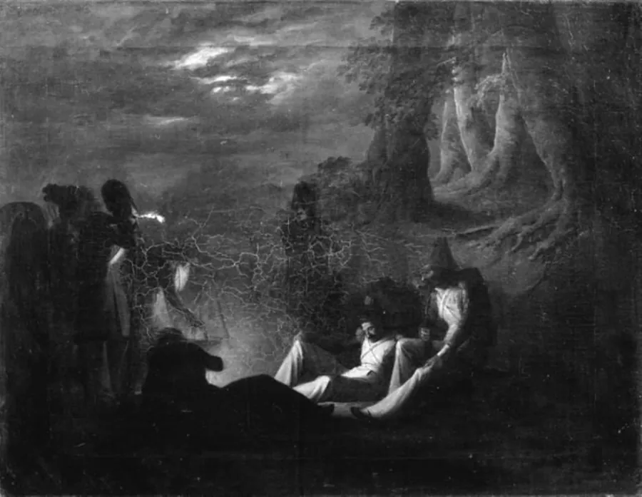 Fransk bivuak ved nat by Jørgen V. Sonne