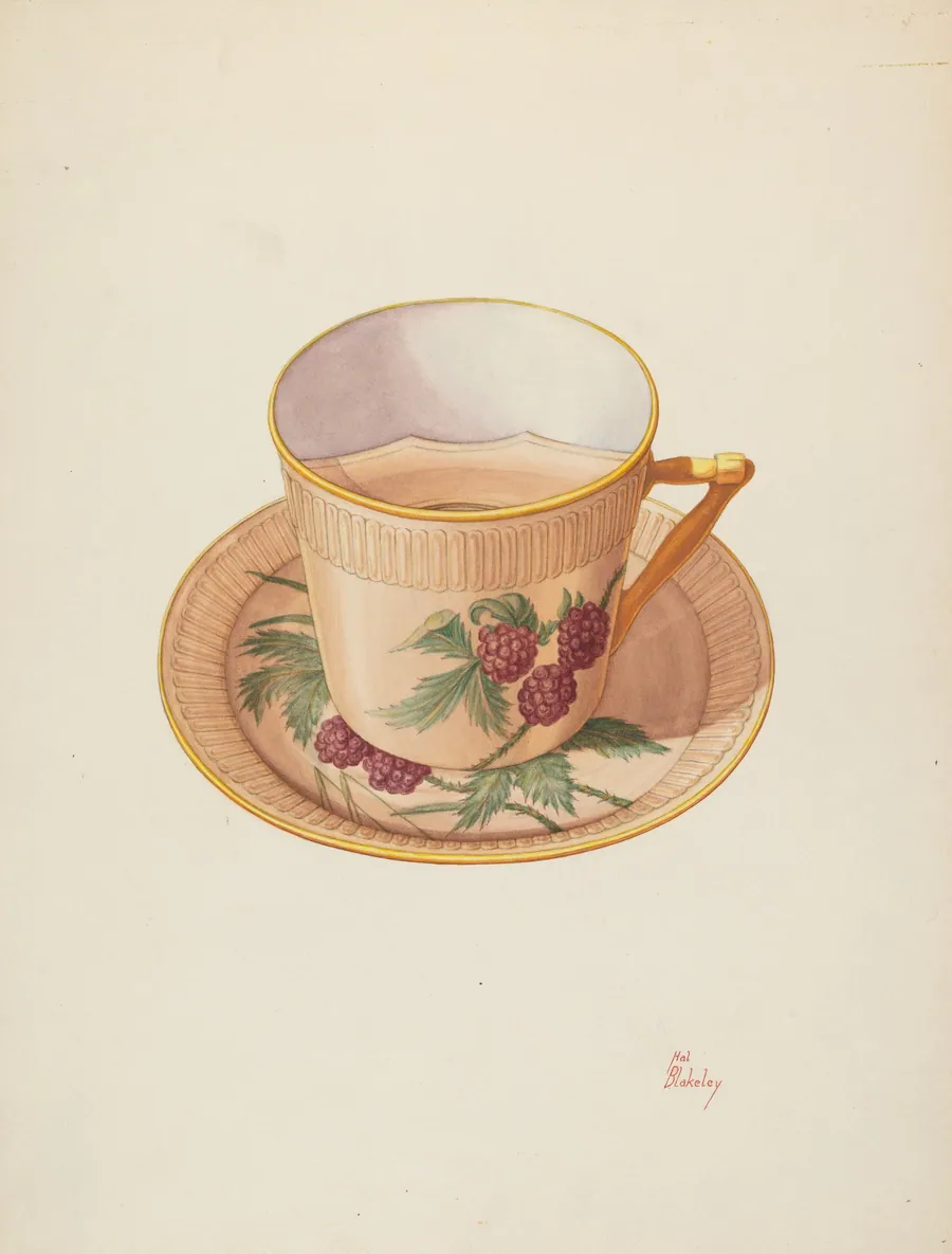 Moustache Cup and Saucer by Hal Blakeley