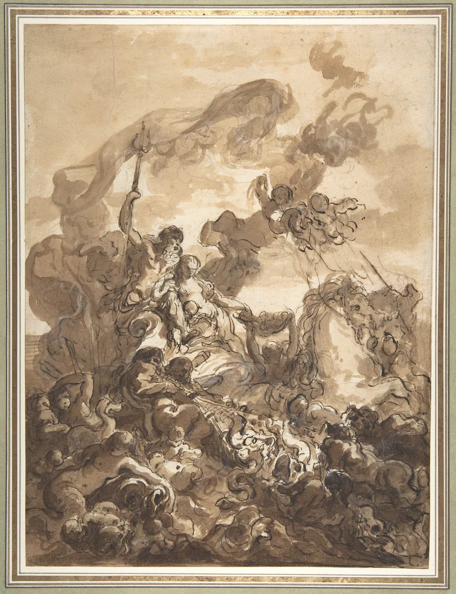 Allegory of Fishery:  Neptune and Amphitrite by Gabriel François Doyen