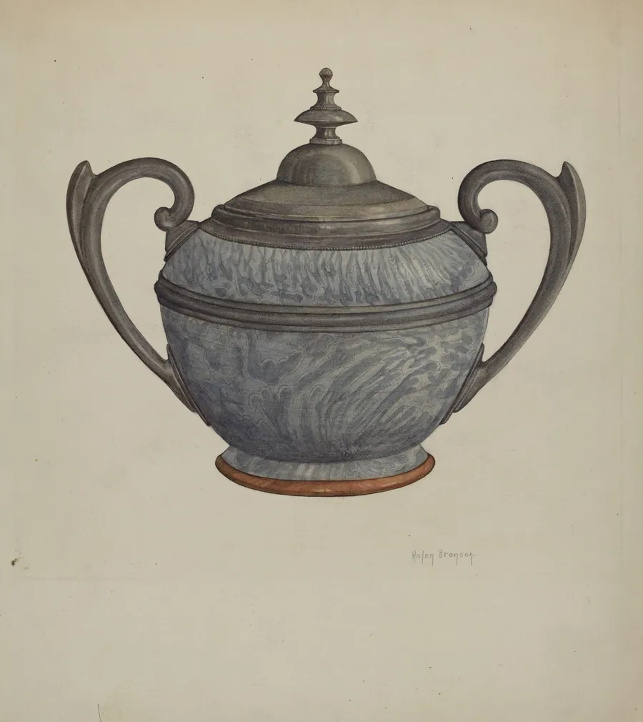Pewter Sugar Bowl by Helen Bronson