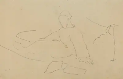 Figure Seated on the Ground [recto]