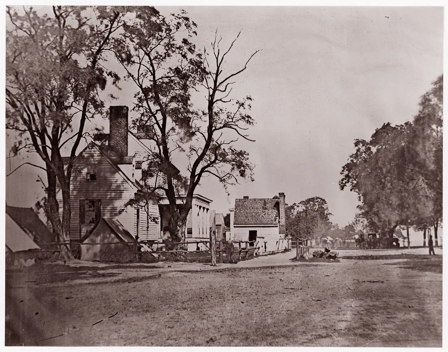 [Headquarters of Captain H. B. Blood, Assistant Quartermaster at City Point, Virginia] by Andrew Joseph Russell