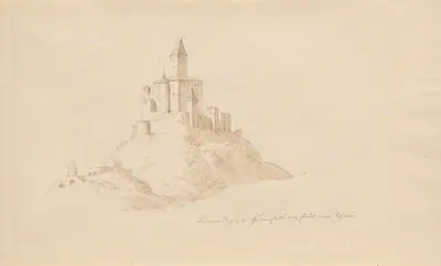 Das alte Schloss Gutenfeis bei Caub am Rhein