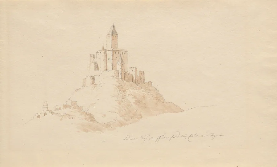 Das alte Schloss Gutenfeis bei Caub am Rhein by Karl Julius von Leypold