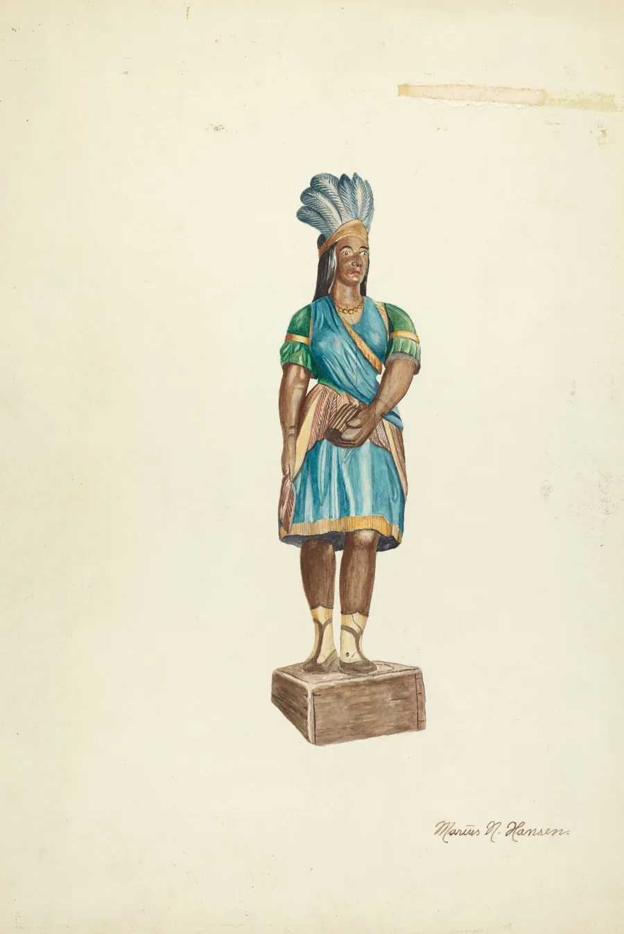 Wooden Indian (Female) by Marius Hansen