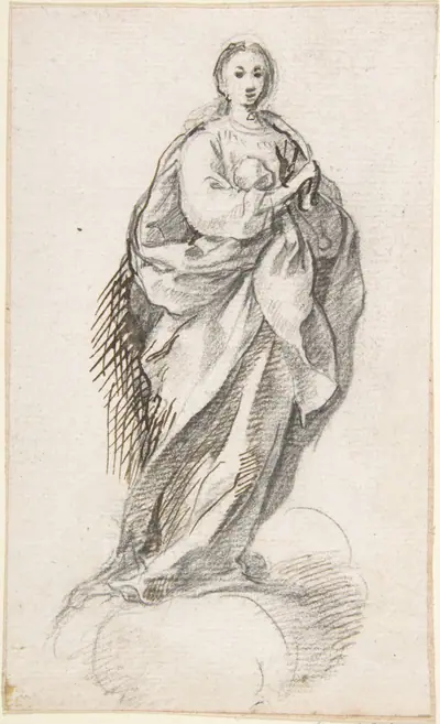 Virgin of the Immaculate Conception Standing on Clouds
