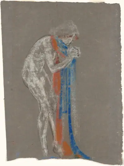 Woman with Red and Blue Scarf
