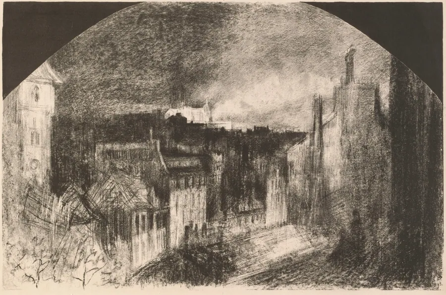 Montmartre le 14 Juillet (Bastille Day in Montmartre) by Félix-Hilaire Buhot