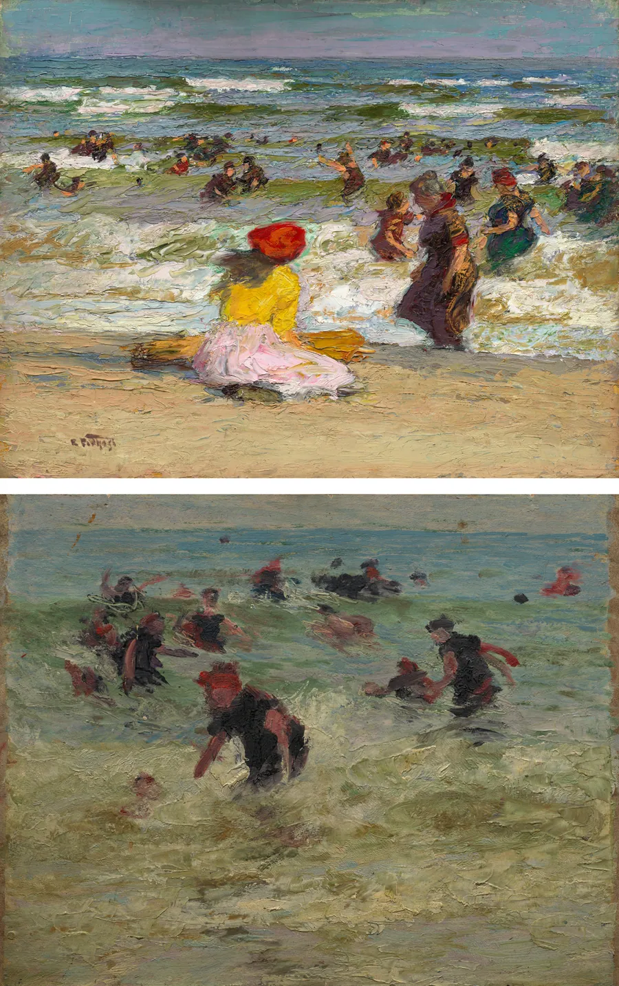 In the Surf (recto); Beach Study (verso) by Edward H. Potthast