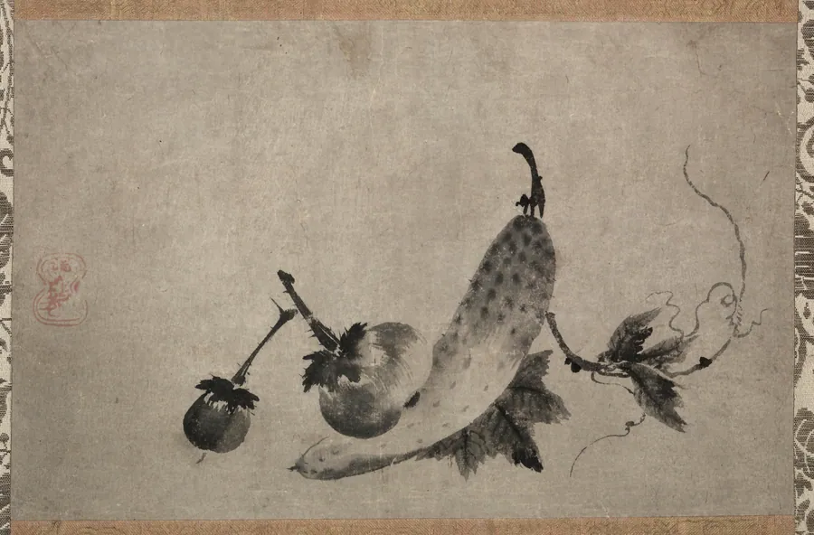 Cucumber and Eggplants by Yamada Dōan