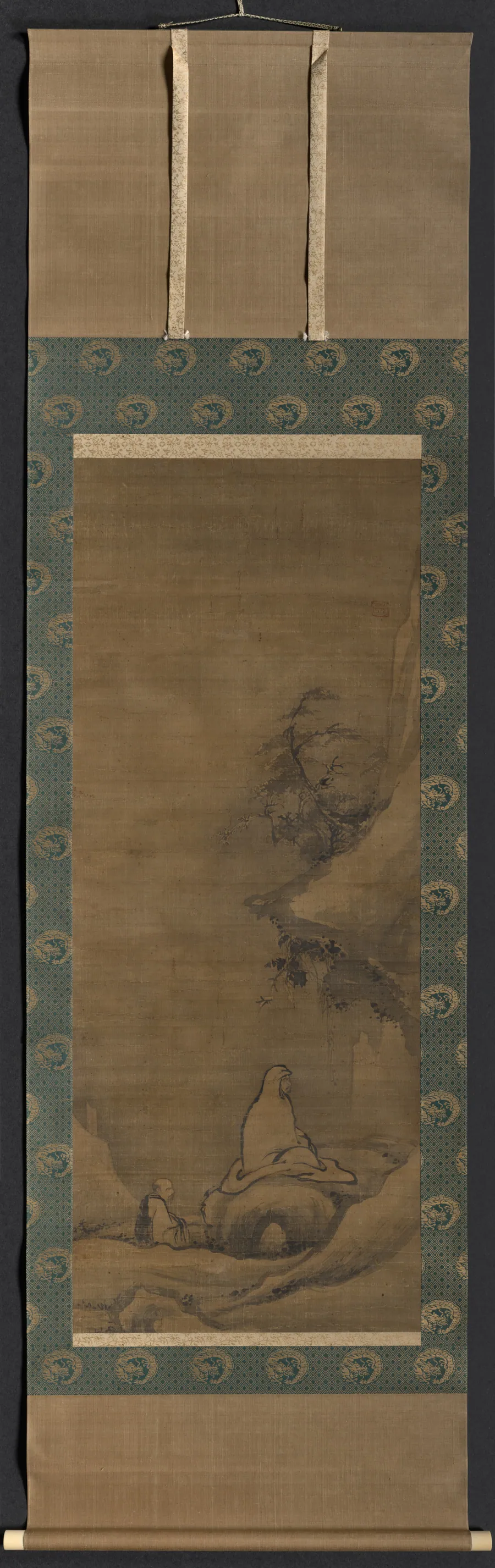 Bodhidharma Meditating Facing a Cliff