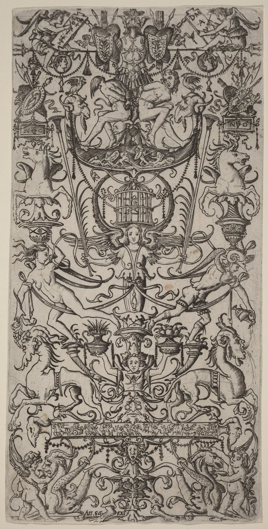 Ornament Panel with a Birdcage by Nicoletto da Modena
