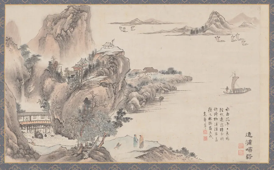 Returning Sails off a Distant Shores, from Eight Views of Xiao-Xiang by Tani Bunchō