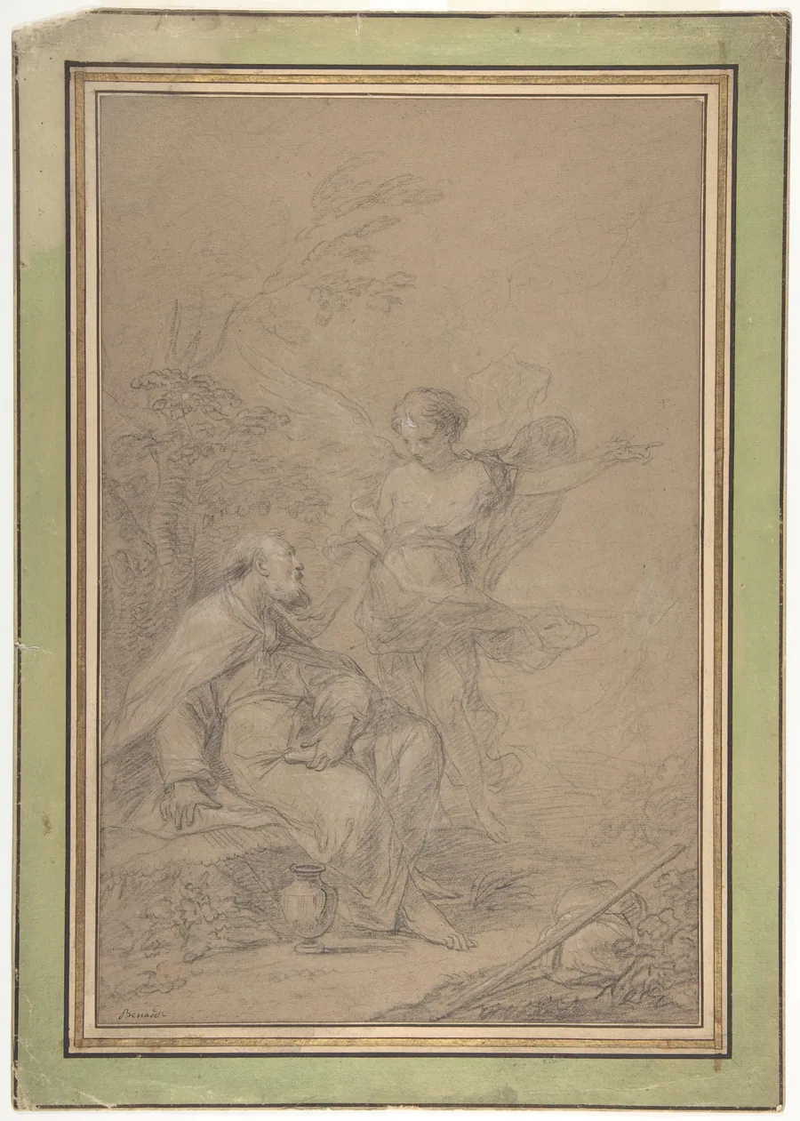 Elijah Visited by an Angel in the Wilderness (I Kings 19:4-8) by Jean-Baptiste Bénard