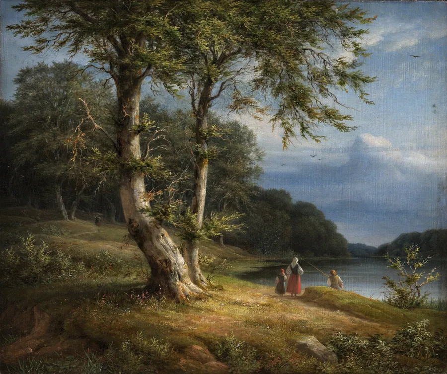 Skovlandskab ved Bagsværd Sø by J.L. Lund