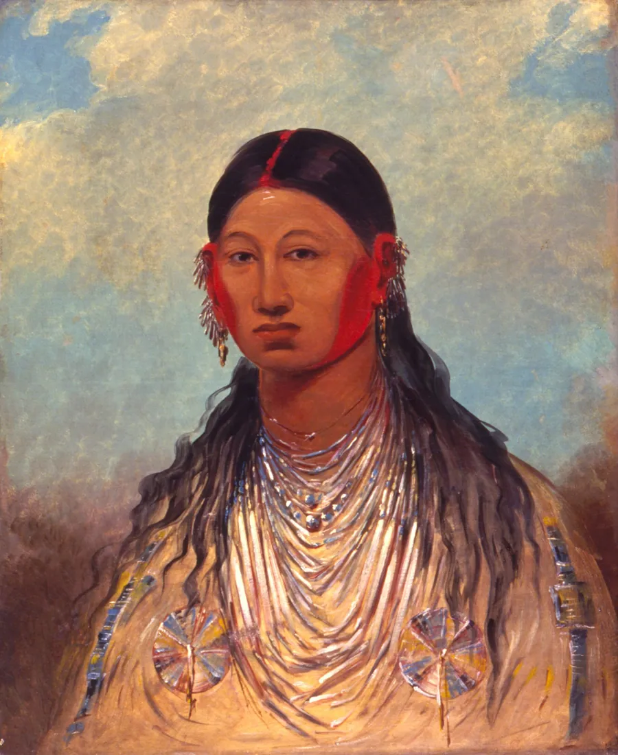 Koon-za-ya-me, Female War Eagle by George Catlin, born Wilkes-Barre, PA 1796-died Jersey City, NJ 1872