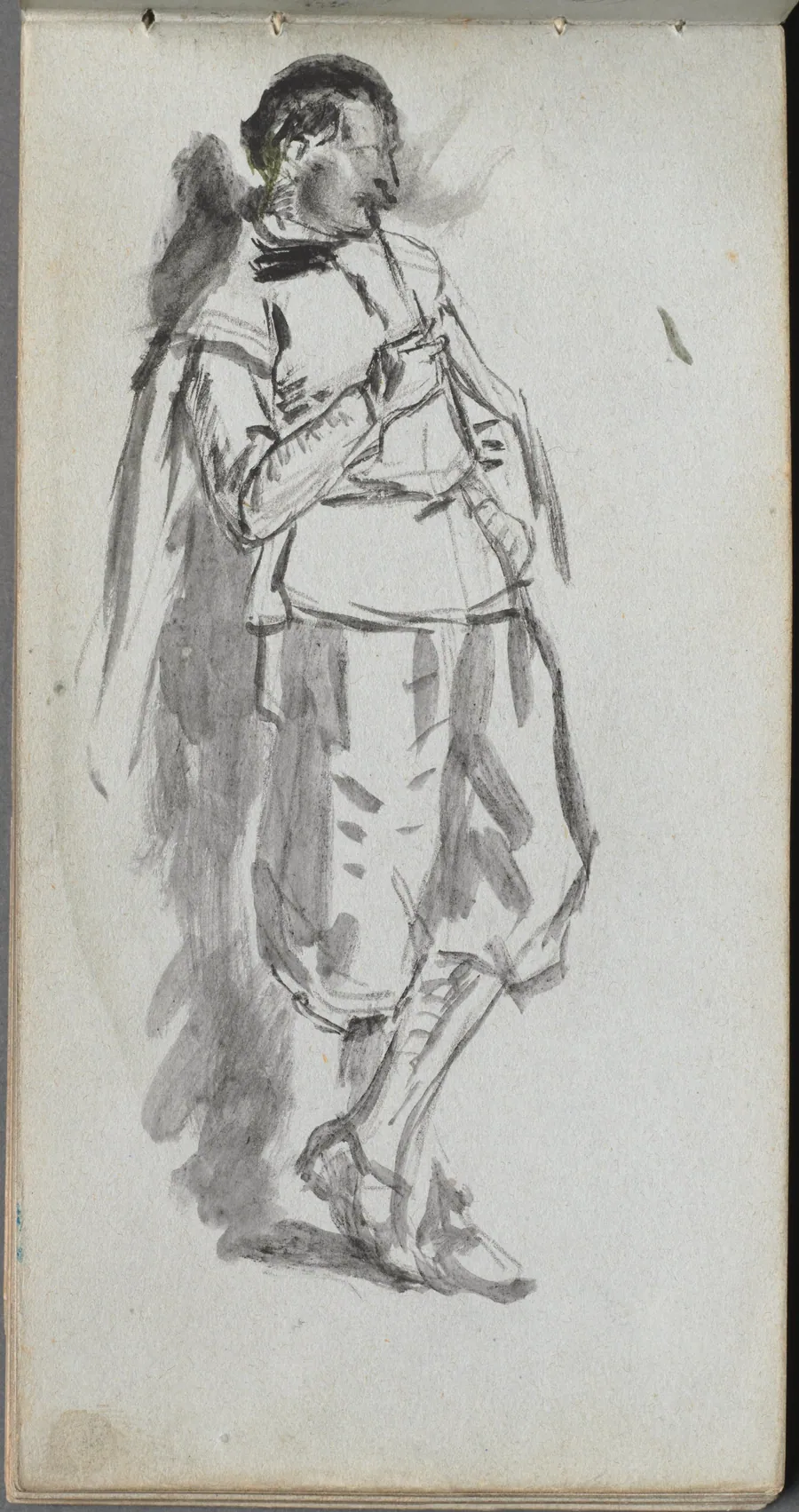 Sketchbook, page 46: Standing Male Figure by Ernest Meissonier