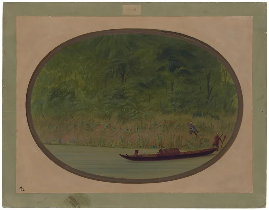Shore of the Uruguay - Making a Sketch by George Catlin