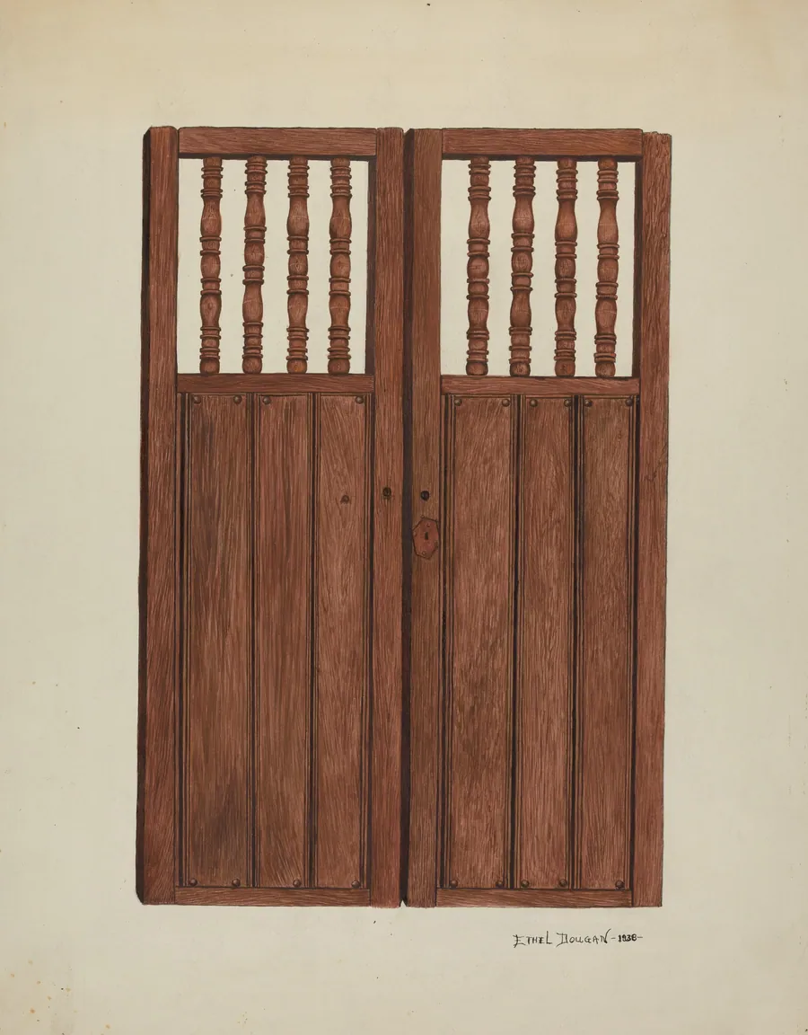 Doors to Baptistry - Mission San Juan Bautista by Ethel Dougan