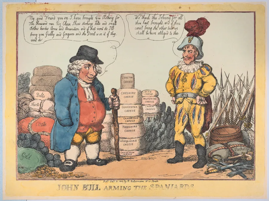 John Bull Arming The Spaniards by Thomas Rowlandson