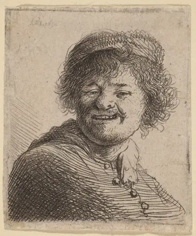 Self-Portrait in a Cap: Laughing
