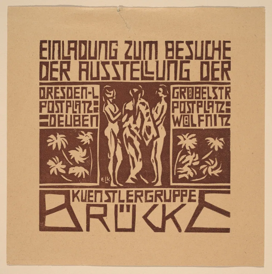 Einladung...Ausstellung der Kuenstlergruppe Brücke (Invitation to an Exhibition of the Artists' Group Brücke) by Ernst Ludwig Kirchner