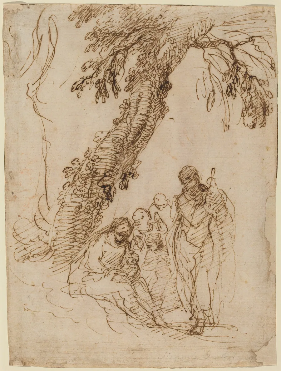 The Holy Family under a Tree by Simone Cantarini